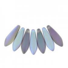 Czech Glass Daggers Perlen 5x16mm Crystal golden rainbow matted